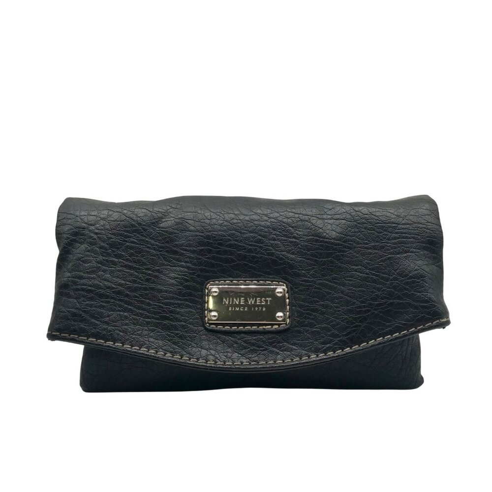 Nine West Black Faux Leather Flap Crossbody Bag